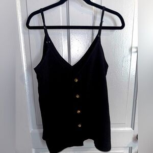 Black top with brown buttons woman size M
